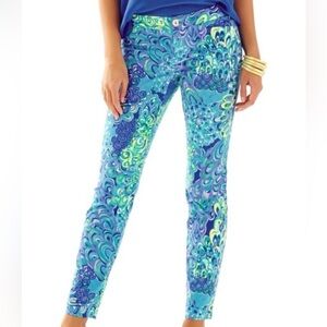Lilly Pulitzer Sea Blue Lagoon Kelly Pants. SZ 10